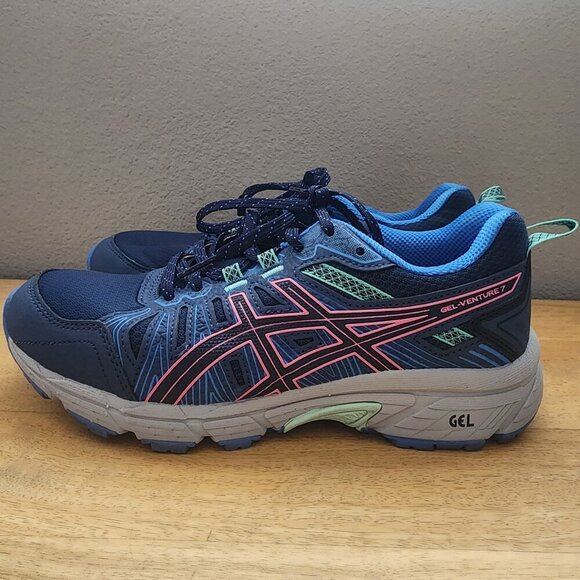 ASICS GEL-Venture 7 Running Shoes 1012A476 Blue/ Pink Womens Sz 8 - Picture 5 of 12